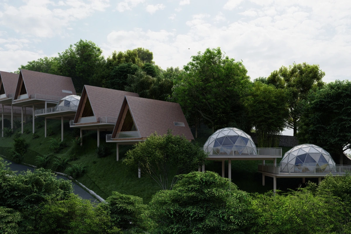 Eco resort cottage design by architects in Calicut – hillside sustainable architecture by architecture consultancy in Calicut