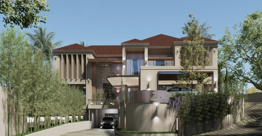 Architect-designed luxury residence with contemporary façade and tropical garden setting